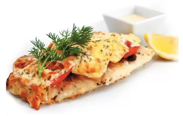 Oven baked fish with herbs and garlic on the 6 petal diet menu